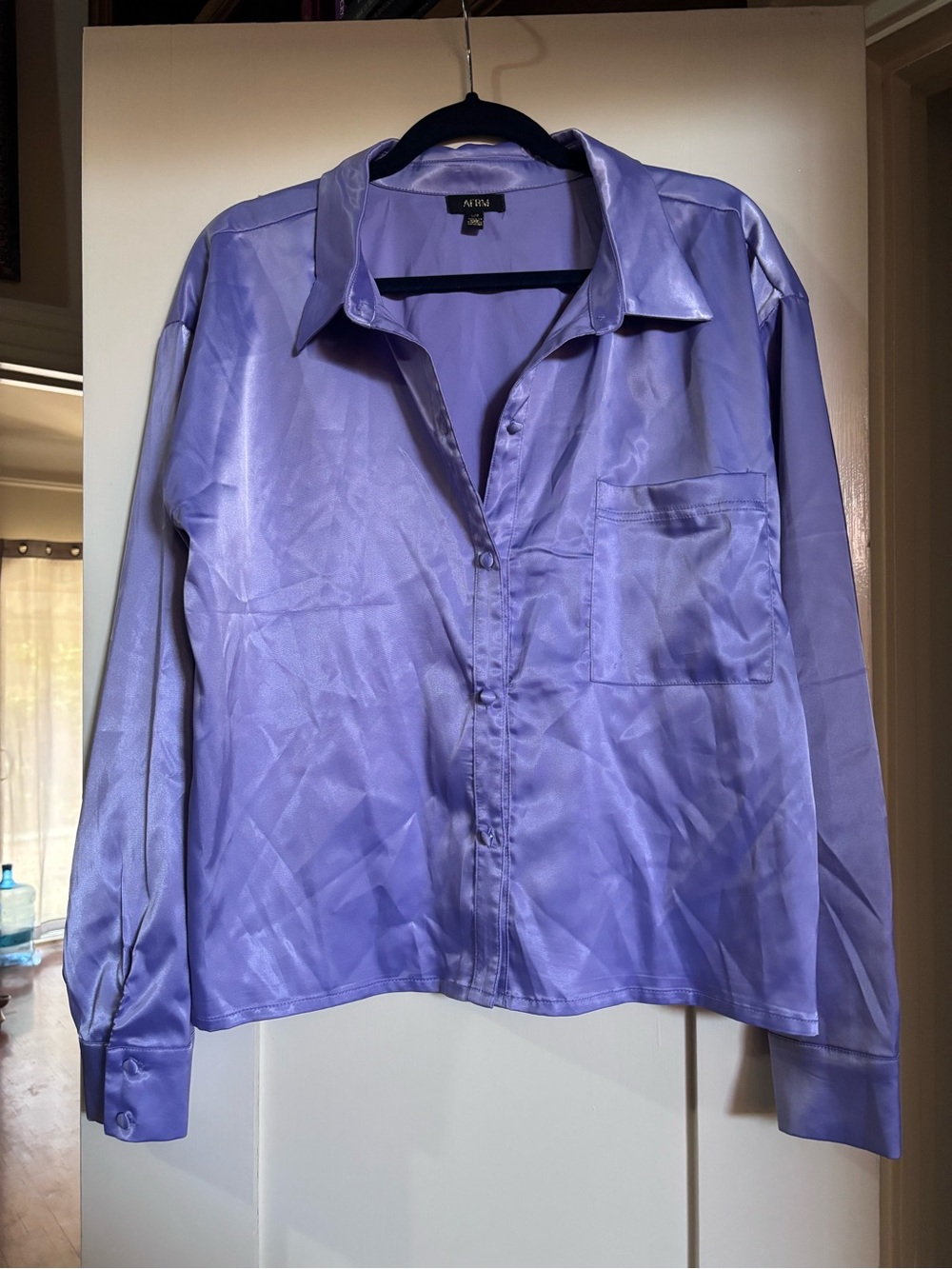 AFRM Lilac Satin Shirt